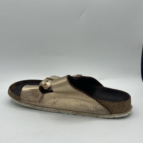 Birkenstock Arizona Rose Gold Womens Size 41 Us 9.5 Leather Soft Footbed Sandal - Picture 5 of 13